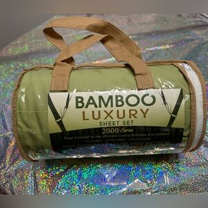 BAMBOO Luxury 2000 series Green Bedding Sheet Set King Size Rayon Microfiber
